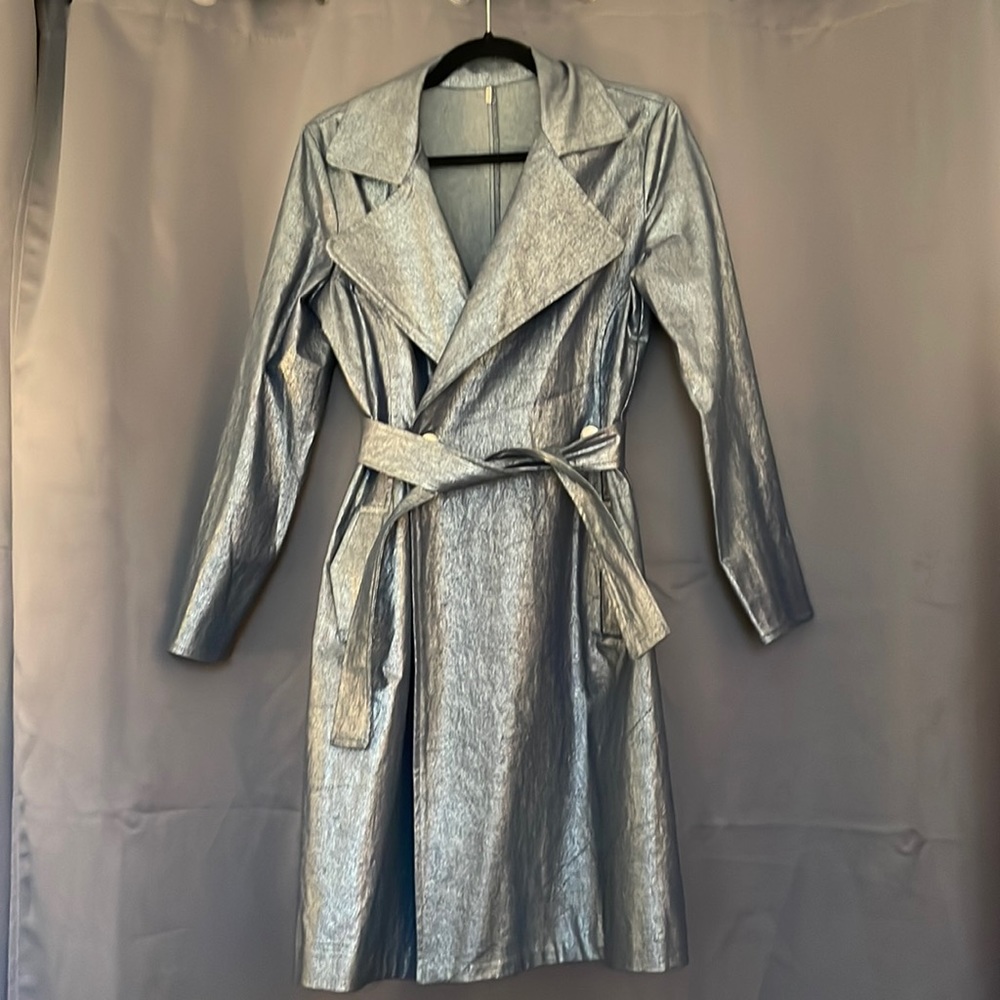 Shiny jean(ish) trench coat